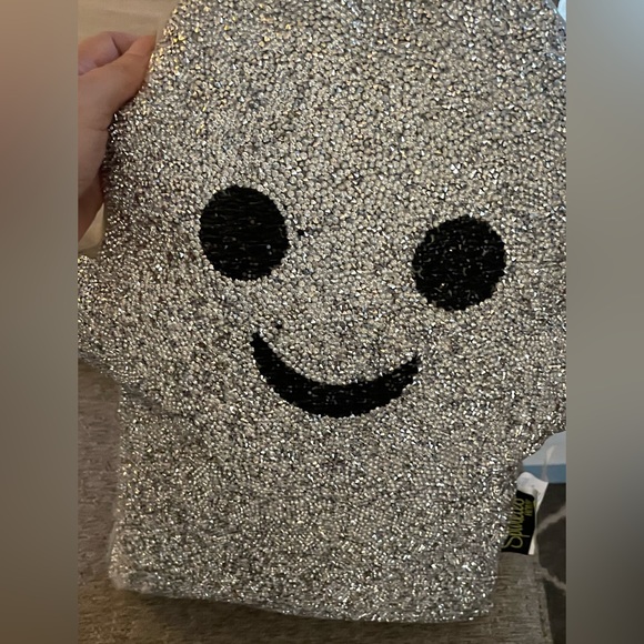 NEW Sparkles Home Silver Rhinestone Halloween Ghost Pillow - Picture 8 of 8